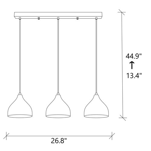 Spirit Home 3 Light Kitchen Island Dome Pendant & Reviews Wayfair